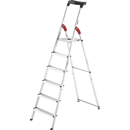 StandardLine L60 aluminium step ladder, max. load 150 kg, 6 steps.