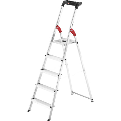 StandardLine L60 aluminium step ladder, max. load 150 kg, 5 steps.