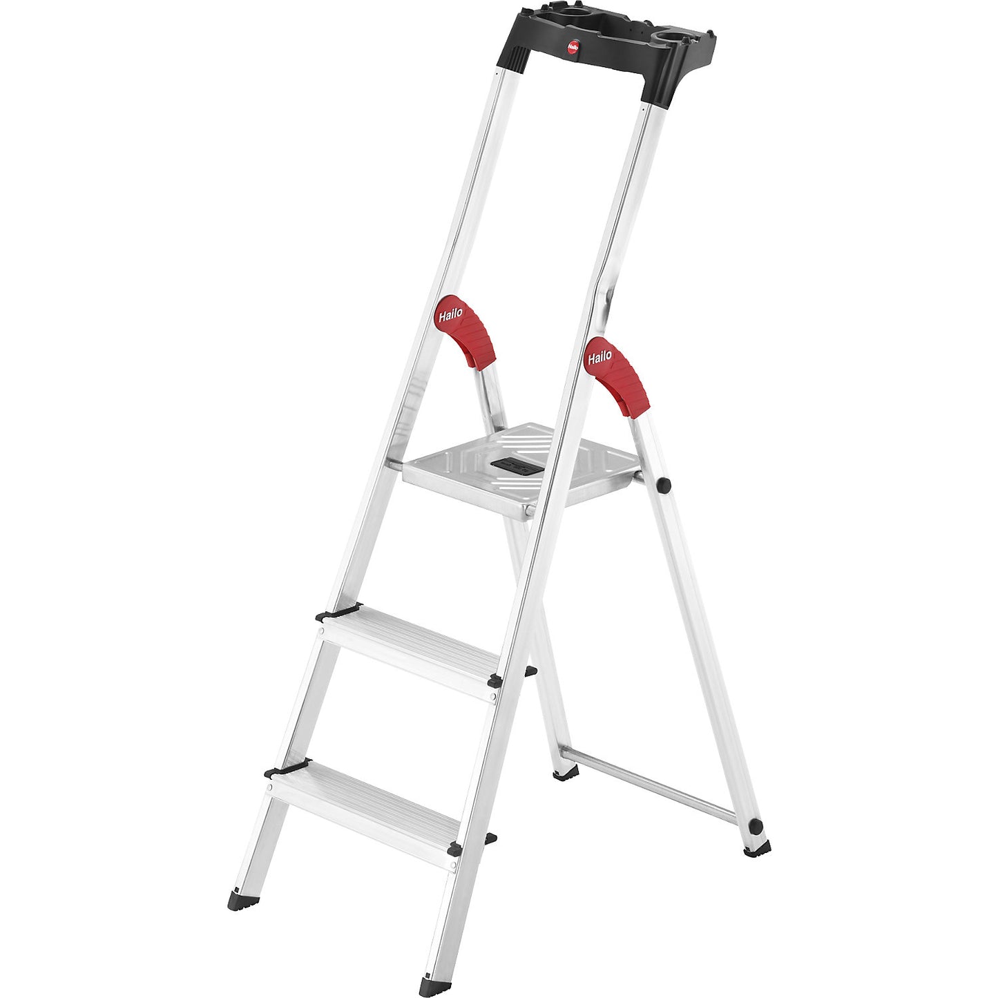 StandardLine L60 aluminium step ladder, max. load 150 kg, 3 steps.