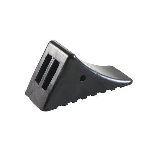 Rubber wheel chock, black, nominal size 46, pack of 2, 1+ packs.