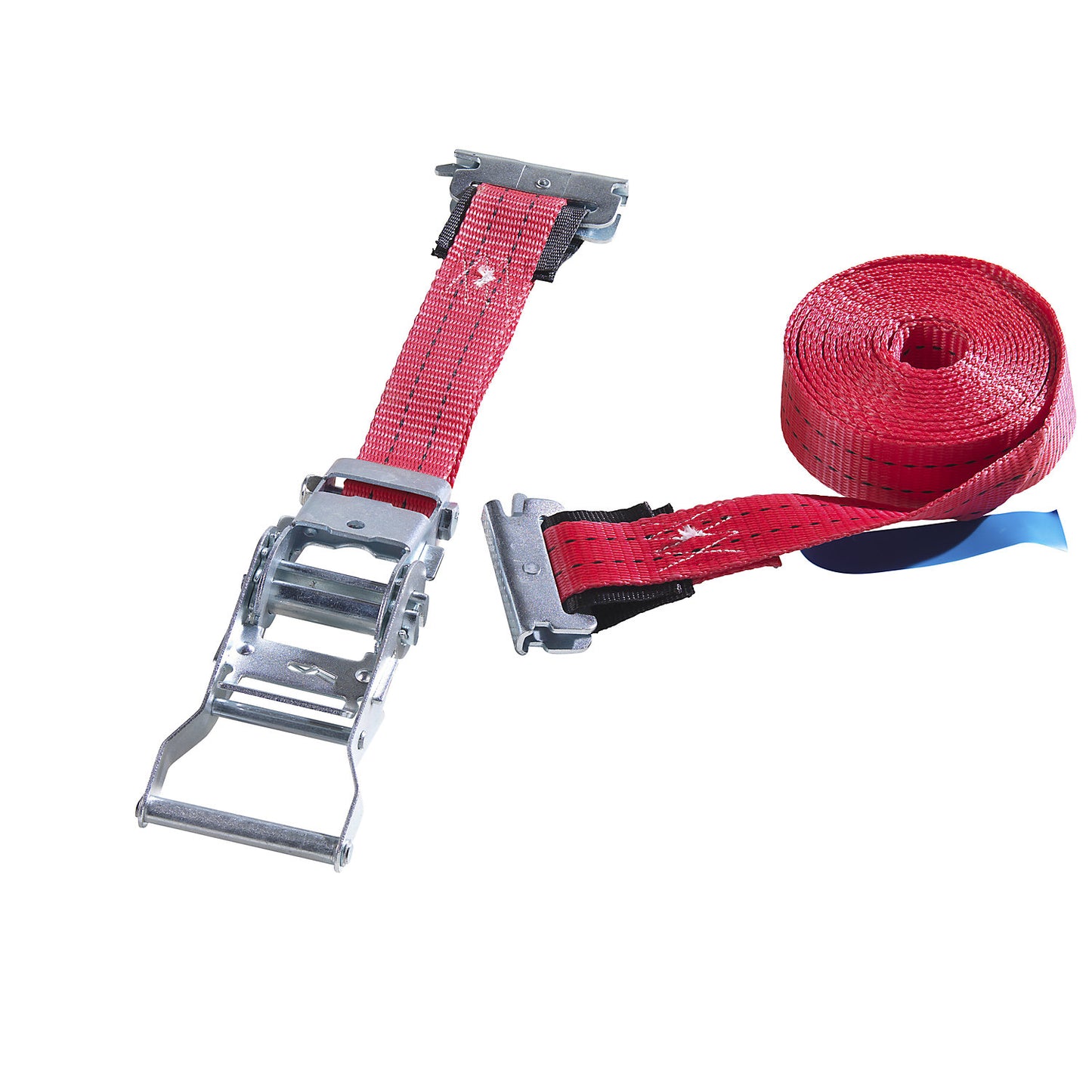 Restraint strap with pressure ratchet, for combination restraint rail, pack of 2, length 6000 mm.