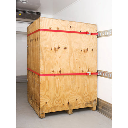 Restraint strap with pressure ratchet, for combination restraint rail, pack of 2, length 4000 mm.