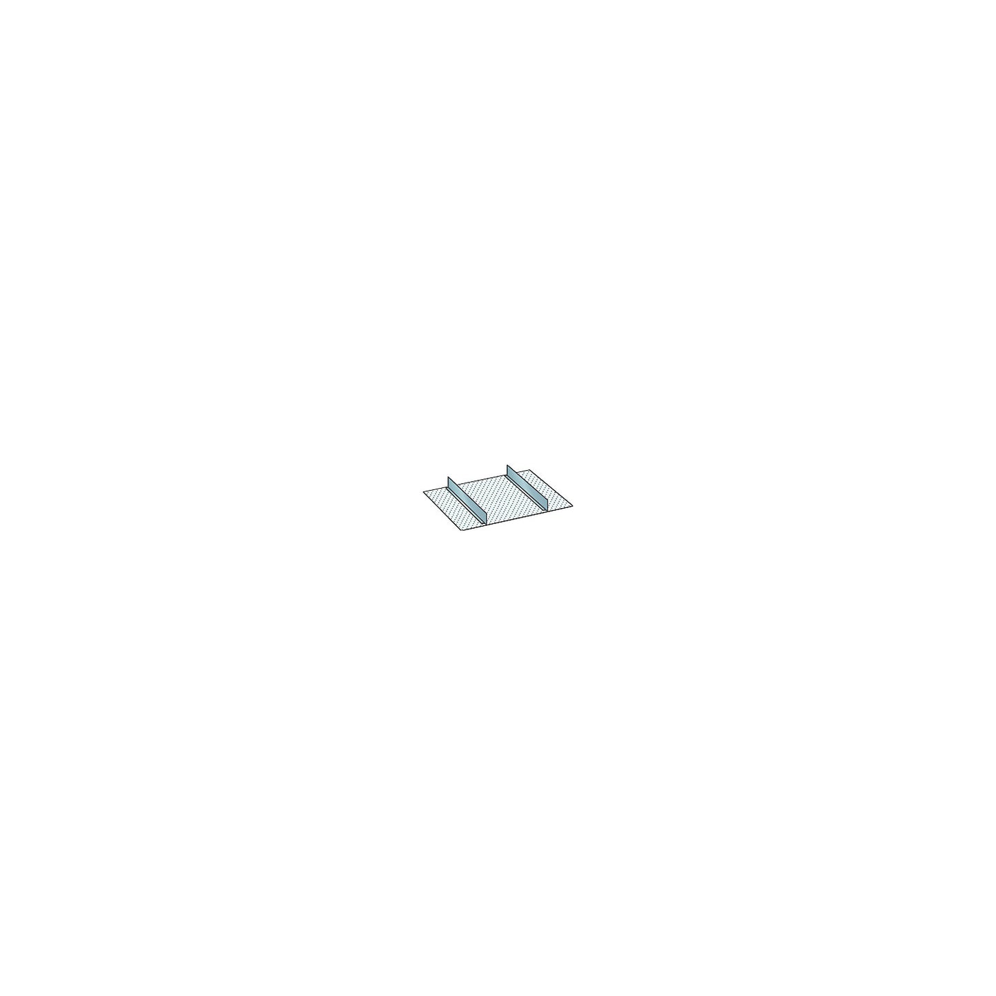 Divider set for drawer dimensions 459 x 459 mm, aluminium, 2 dividers, front height 250 mm.