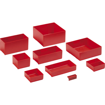 Drawer division, insert boxes, 75 x 150 mm, drawer height 75 mm, pack of 6.
