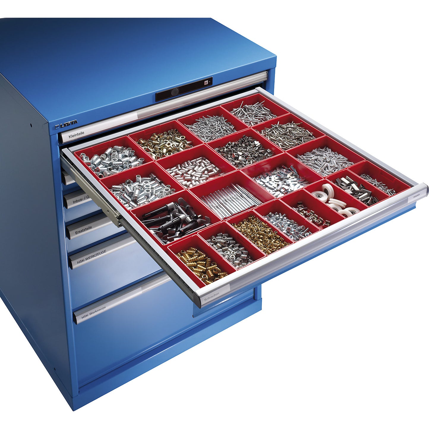 Drawer division, insert boxes, 75 x 150 mm, drawer height 75 mm, pack of 6.