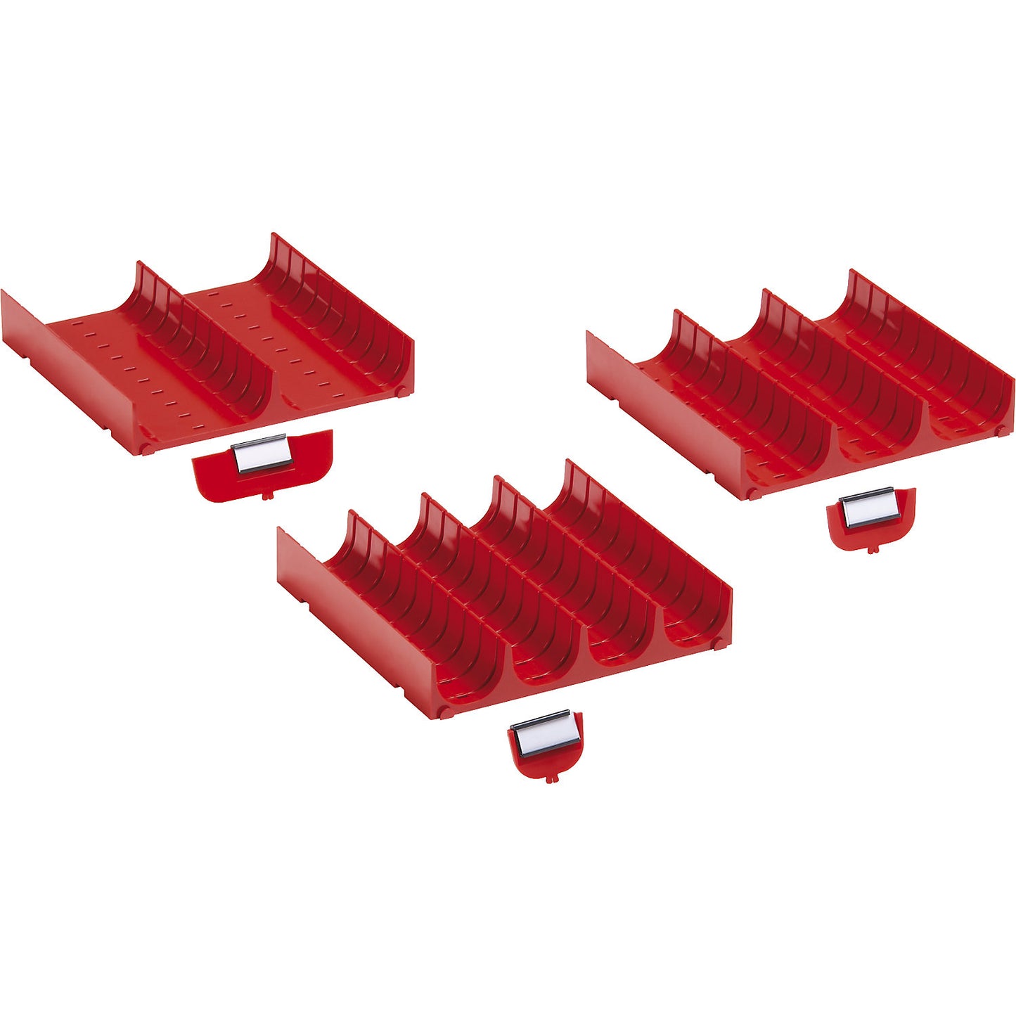 Drawer division, tray component 150 x 150 mm (9 x 9 units), pack of 6, 2 trays Ø 70 mm.