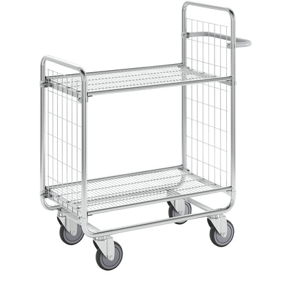 SERIES 100 mesh trolley, 2 shelves, LxWxH 930 x 460 x 1120 mm.