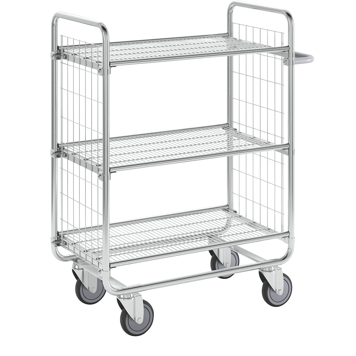 SERIES 100 mesh trolley, 3 shelves, LxWxH 930 x 460 x 1120 mm.