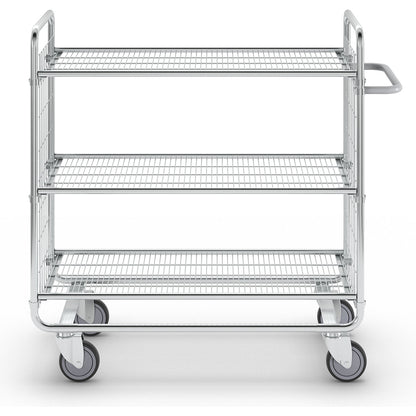 SERIES 100 mesh trolley, 3 shelves, LxWxH 1180 x 460 x 1120 mm.