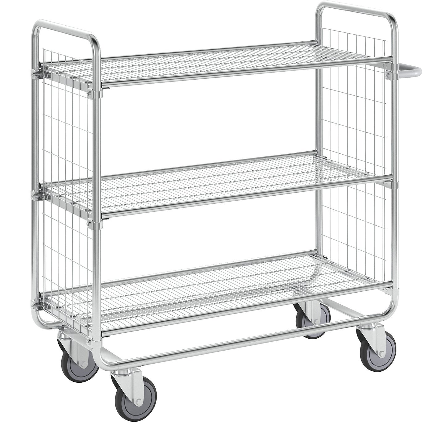 SERIES 100 mesh trolley, 3 shelves, LxWxH 1180 x 460 x 1120 mm.