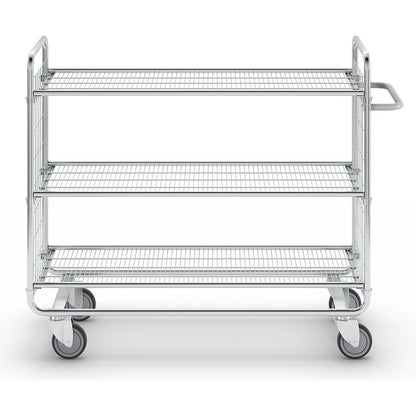 SERIES 100 mesh trolley, 3 shelves, LxWxH 1380 x 460 x 1120 mm.
