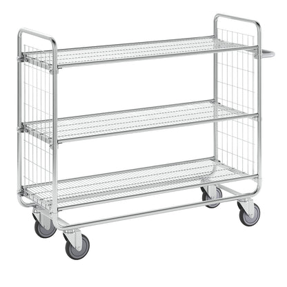 SERIES 100 mesh trolley, 3 shelves, LxWxH 1380 x 460 x 1120 mm.