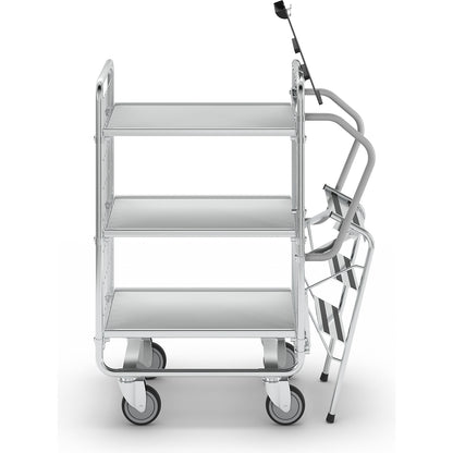 SERIES 100 step trolley, 3 shelves, LxWxH 890 x 460 x 1120 mm.