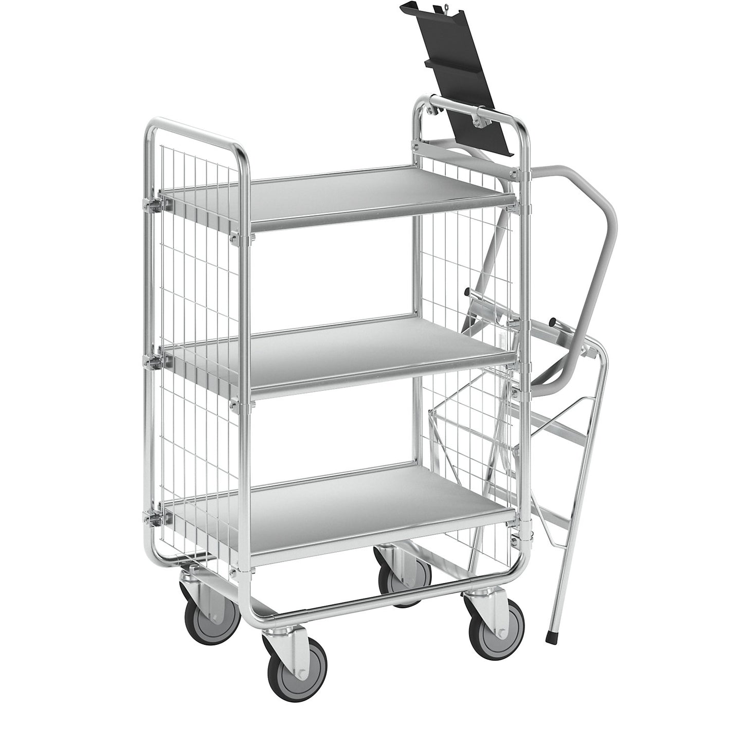 SERIES 100 step trolley, 3 shelves, LxWxH 890 x 460 x 1120 mm.