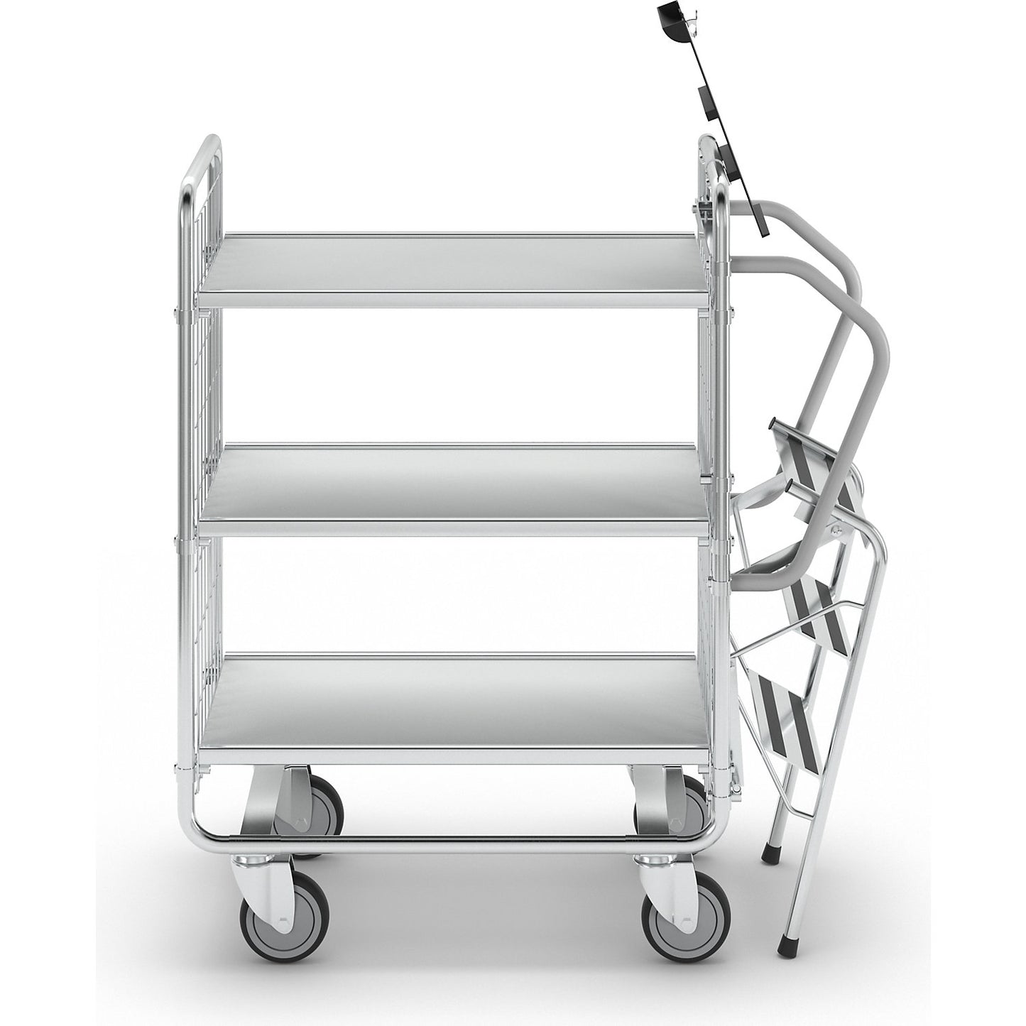 SERIES 100 step trolley, 3 shelves, LxWxH 1020 x 460 x 1120 mm.
