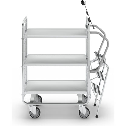 SERIES 100 step trolley, 3 shelves, LxWxH 1020 x 460 x 1120 mm.