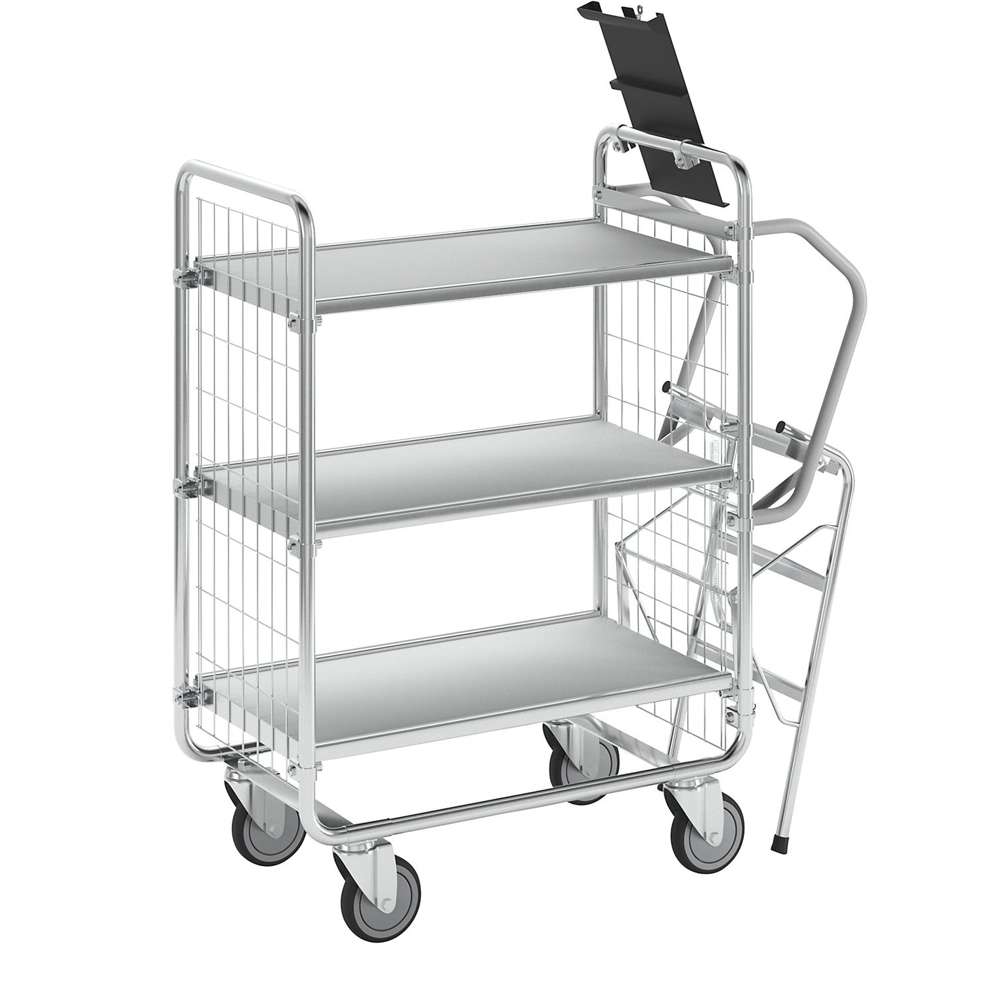 SERIES 100 step trolley, 3 shelves, LxWxH 1020 x 460 x 1120 mm.