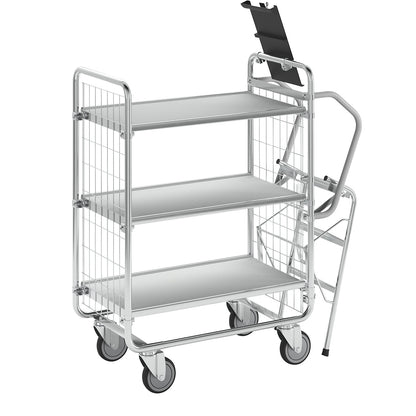SERIES 100 step trolley, 3 shelves, LxWxH 1020 x 460 x 1120 mm.