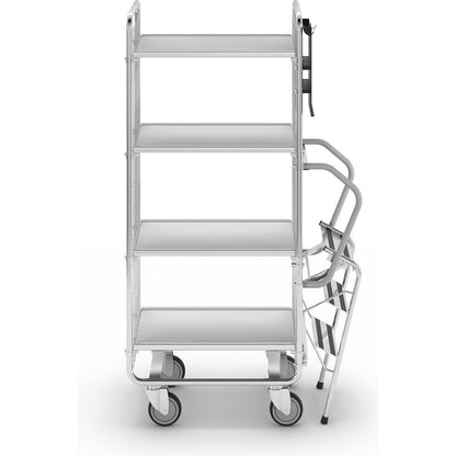 SERIES 100 step trolley, 4 shelves, LxWxH 890 x 460 x 1585 mm.