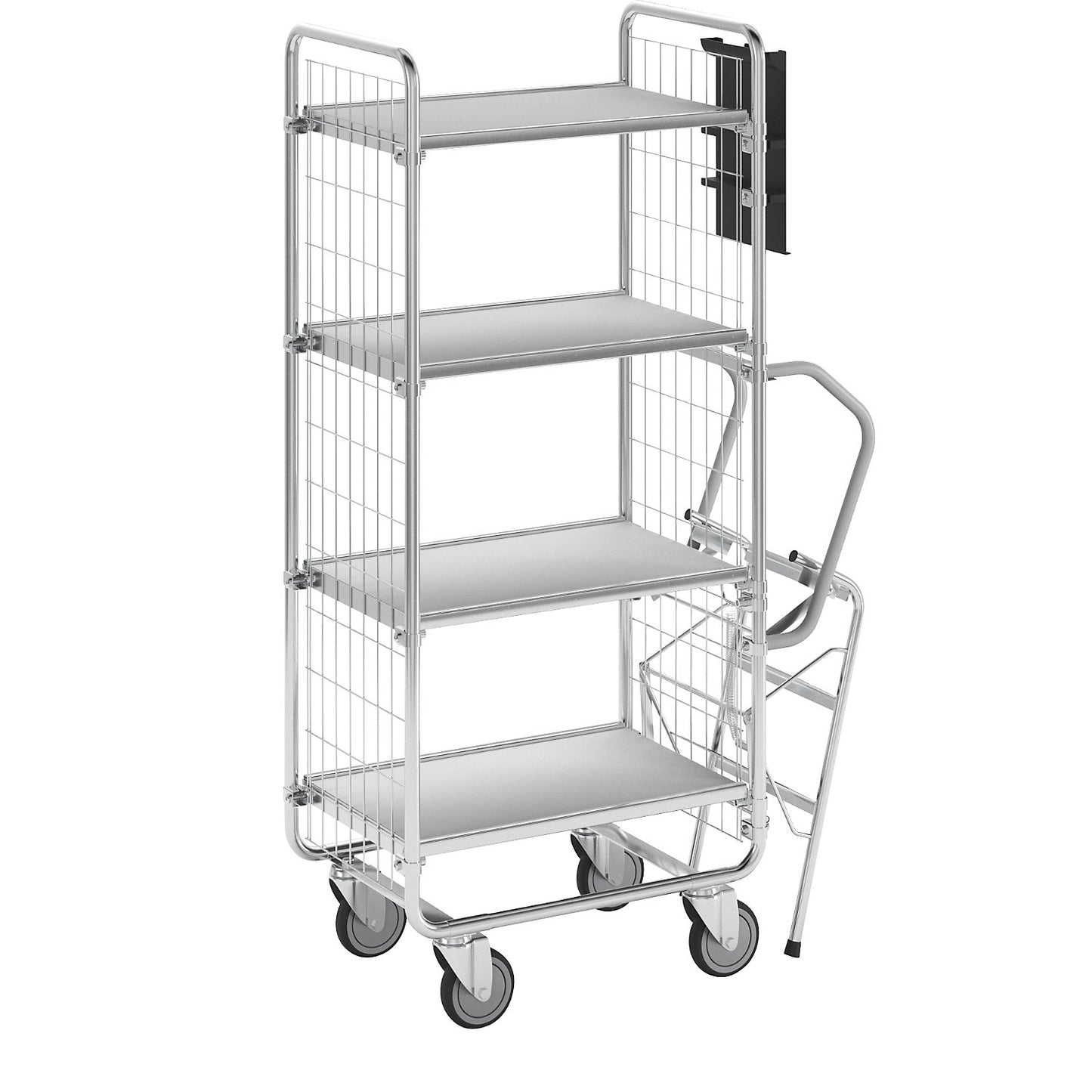 SERIES 100 step trolley, 4 shelves, LxWxH 890 x 460 x 1585 mm.