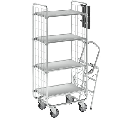 SERIES 100 step trolley, 4 shelves, LxWxH 890 x 460 x 1585 mm.