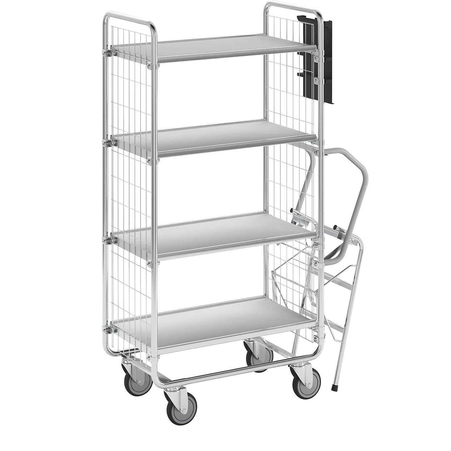 SERIES 100 step trolley, 4 shelves, LxWxH 1020 x 460 x 1585 mm.