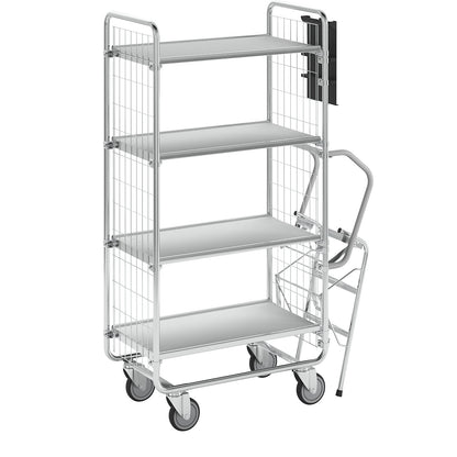 SERIES 100 step trolley, 4 shelves, LxWxH 1020 x 460 x 1585 mm.