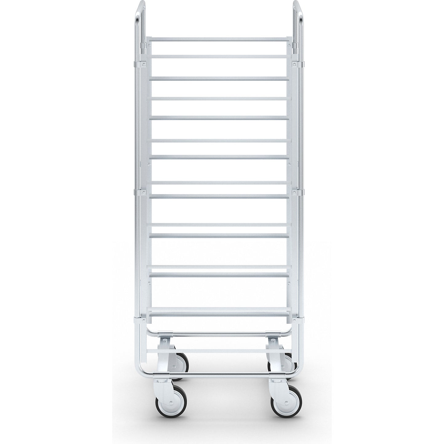 Tray and crate trolley ESD, LxWxH 670 x 465 x 1585 mm, for 8 crates.