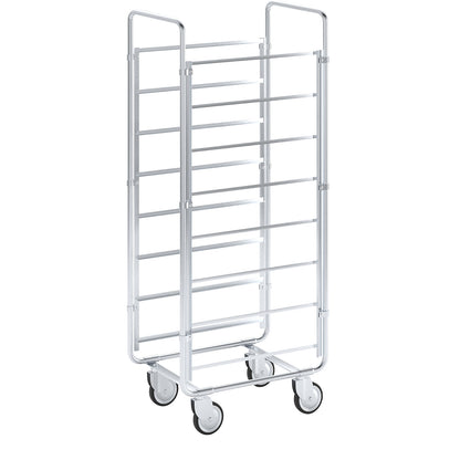 Tray and crate trolley ESD, LxWxH 670 x 465 x 1585 mm, for 8 crates.
