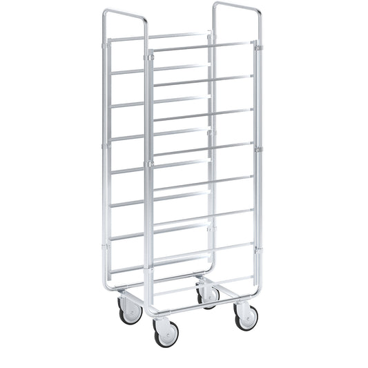 Tray and crate trolley ESD, LxWxH 670 x 465 x 1585 mm, for 8 crates.