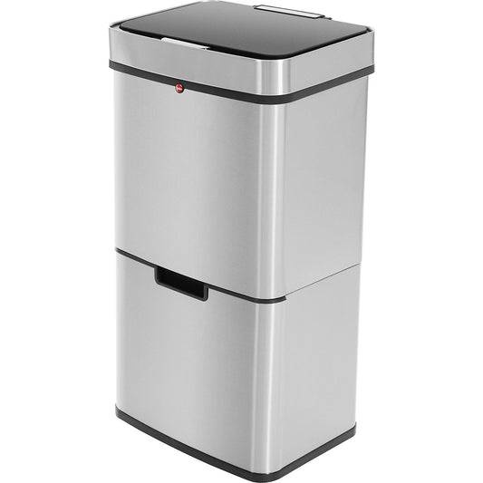 Öko Vario XL recyclable waste collector, with sensor, 2 x 25 l and 1 x 4 l, stainless steel, non-fingerprint finish.