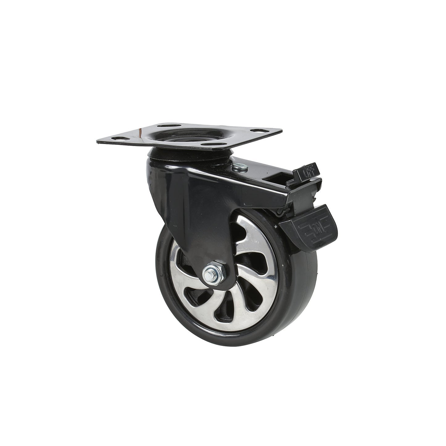 Swivel castor with wheel stop, Ø 125 x 50 mm, for JUMBO tool trolley.
