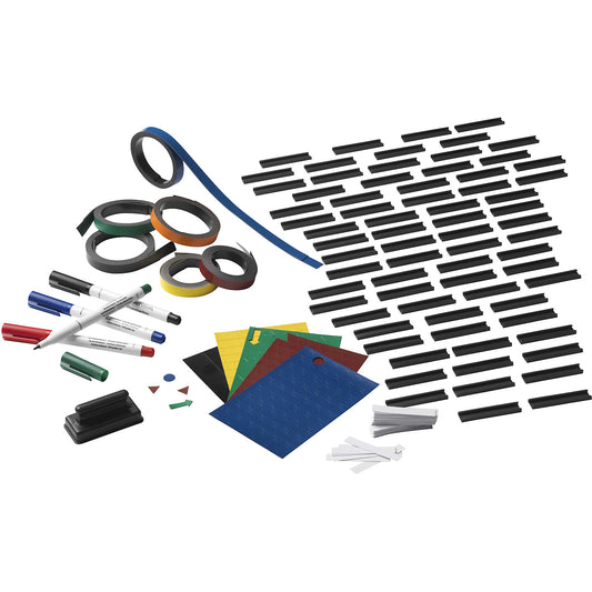 Accessory set, for board width 1200 mm, markets, magnets, labels, wiper.