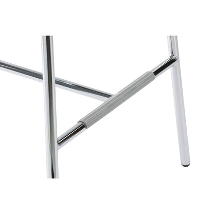 EVORA bar stool, upholstered, chrome plated frame, dark grey.