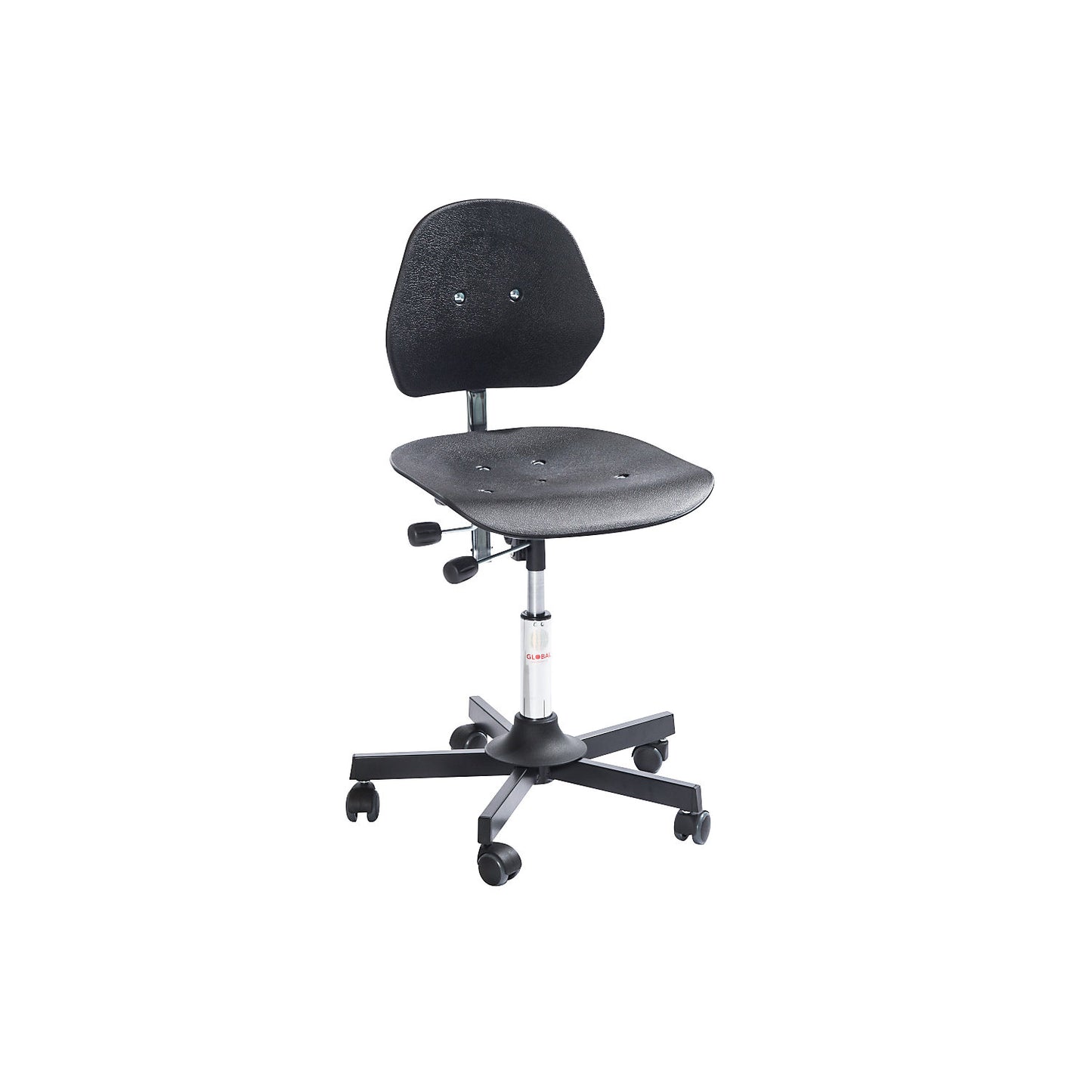 SOLID industrial swivel chair, with castors, height adjustment range 500 - 630 mm.