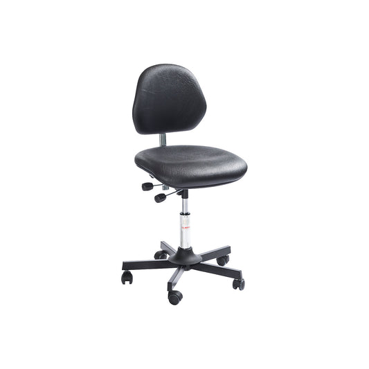 AKTIV industrial swivel chair, with castors, steel five-star base.