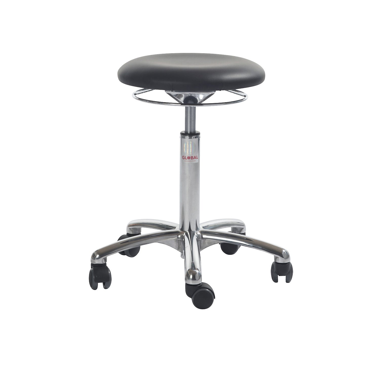 Industrial stool, with release ring, black.