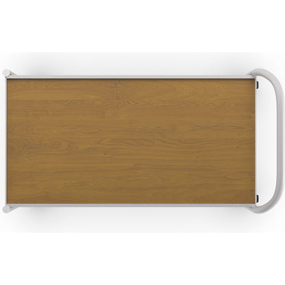 Table trolley, 2 shelves, LxW 800 x 420 mm, grey/oak.
