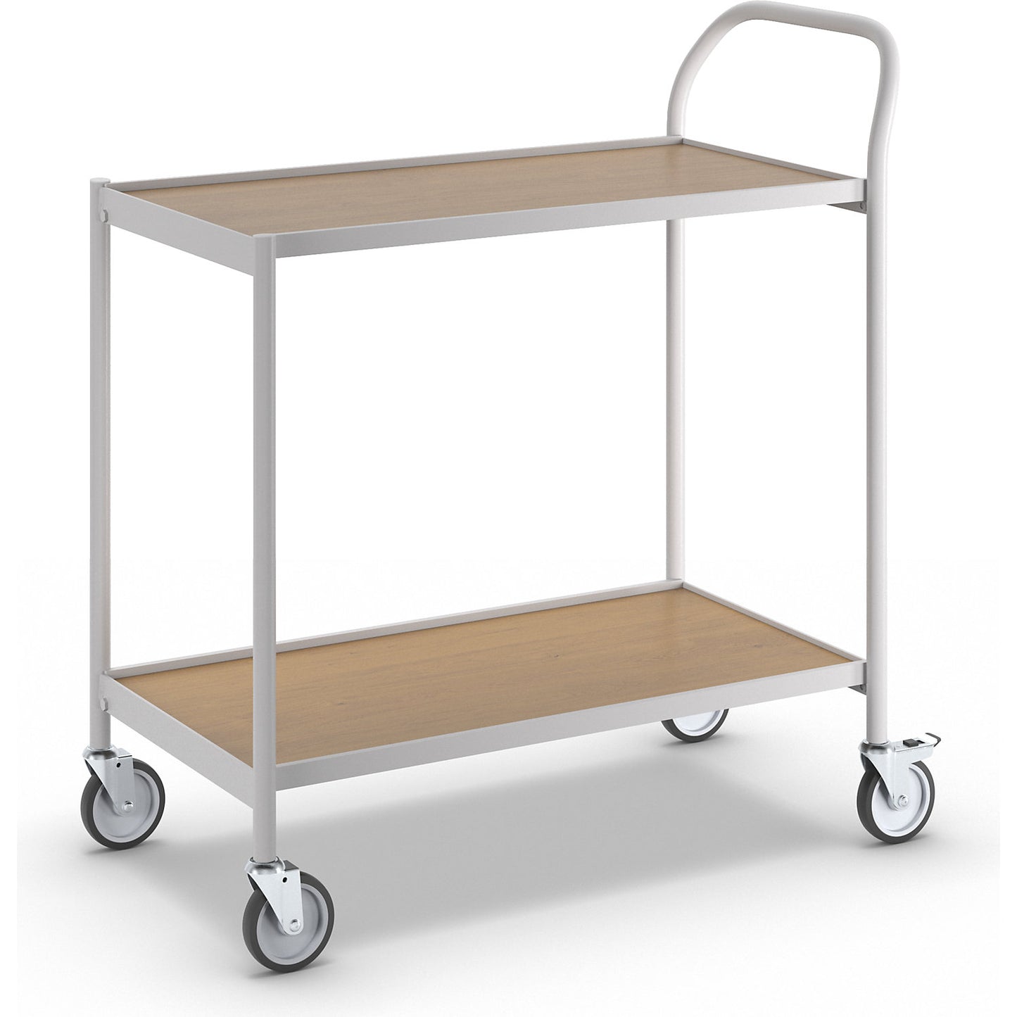 Table trolley, 2 shelves, LxW 800 x 420 mm, grey/oak.