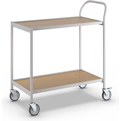 Table trolley, 2 shelves, LxW 800 x 420 mm, grey/oak.
