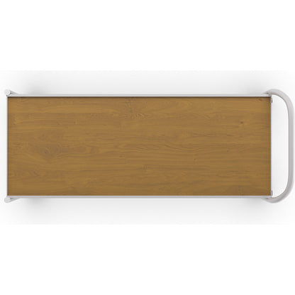 Table trolley, 2 shelves, LxW 1000 x 420 mm, grey/oak.