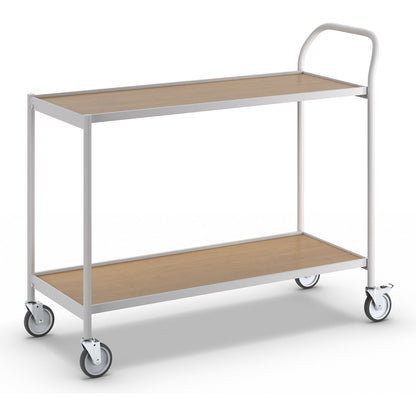 Table trolley, 2 shelves, LxW 1000 x 420 mm, grey/oak.