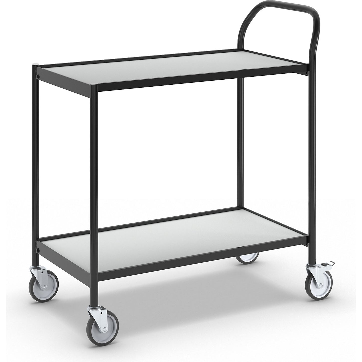 Table trolley, 2 shelves, LxW 800 x 420 mm, black/grey.