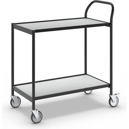 Table trolley, 2 shelves, LxW 800 x 420 mm, black/grey.