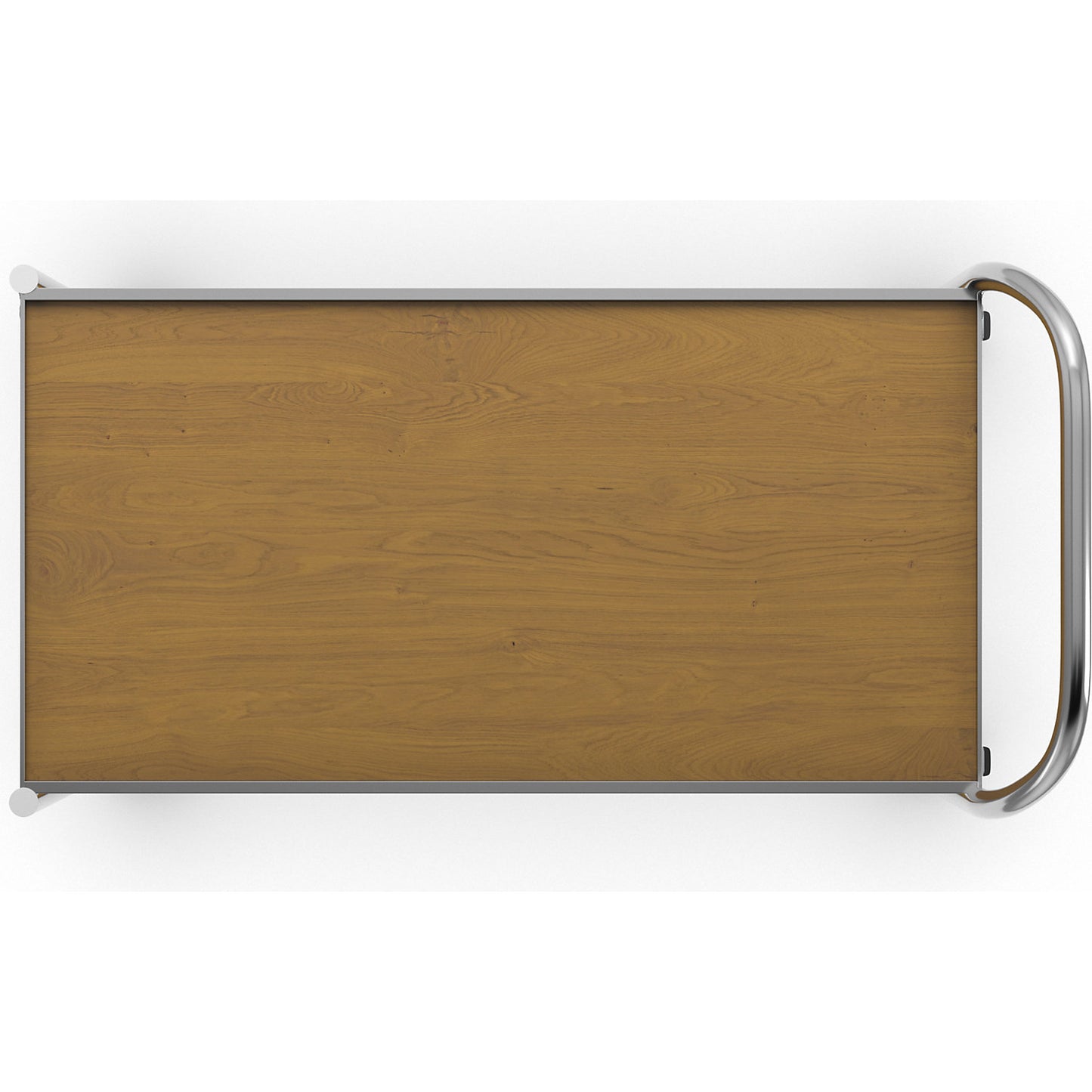 Table trolley, 2 shelves, LxW 800 x 420 mm, chrome/oak.