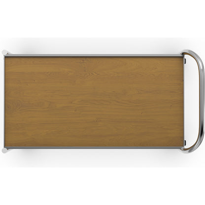 Table trolley, 2 shelves, LxW 800 x 420 mm, chrome/oak.