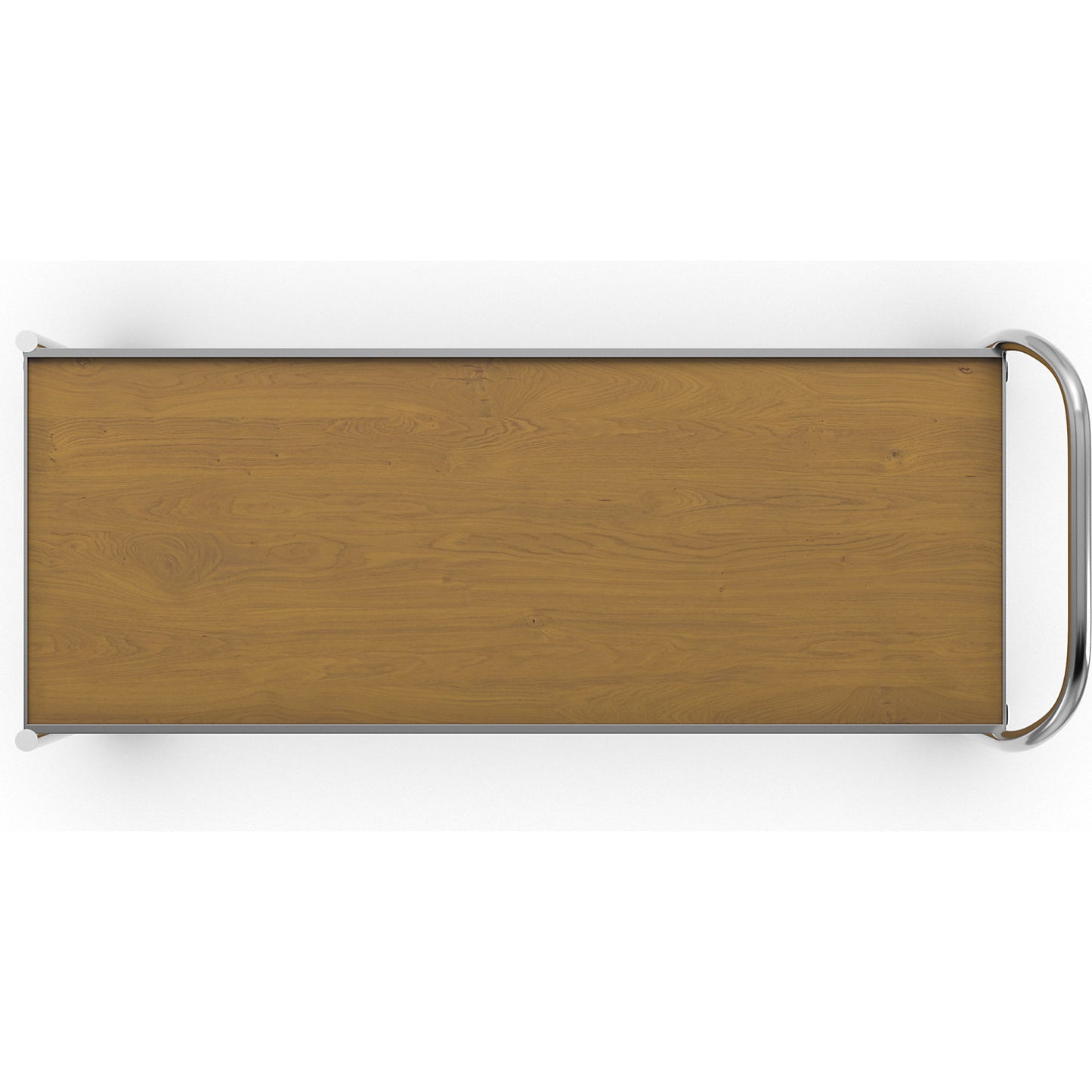 Table trolley, 2 shelves, LxW 1000 x 420 mm, chrome/oak.