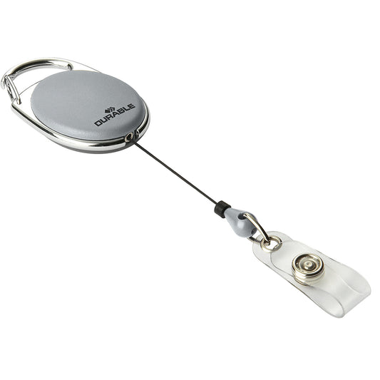 YOYO STYLE ID badge holder, with snap fastener, pack of 20, grey.