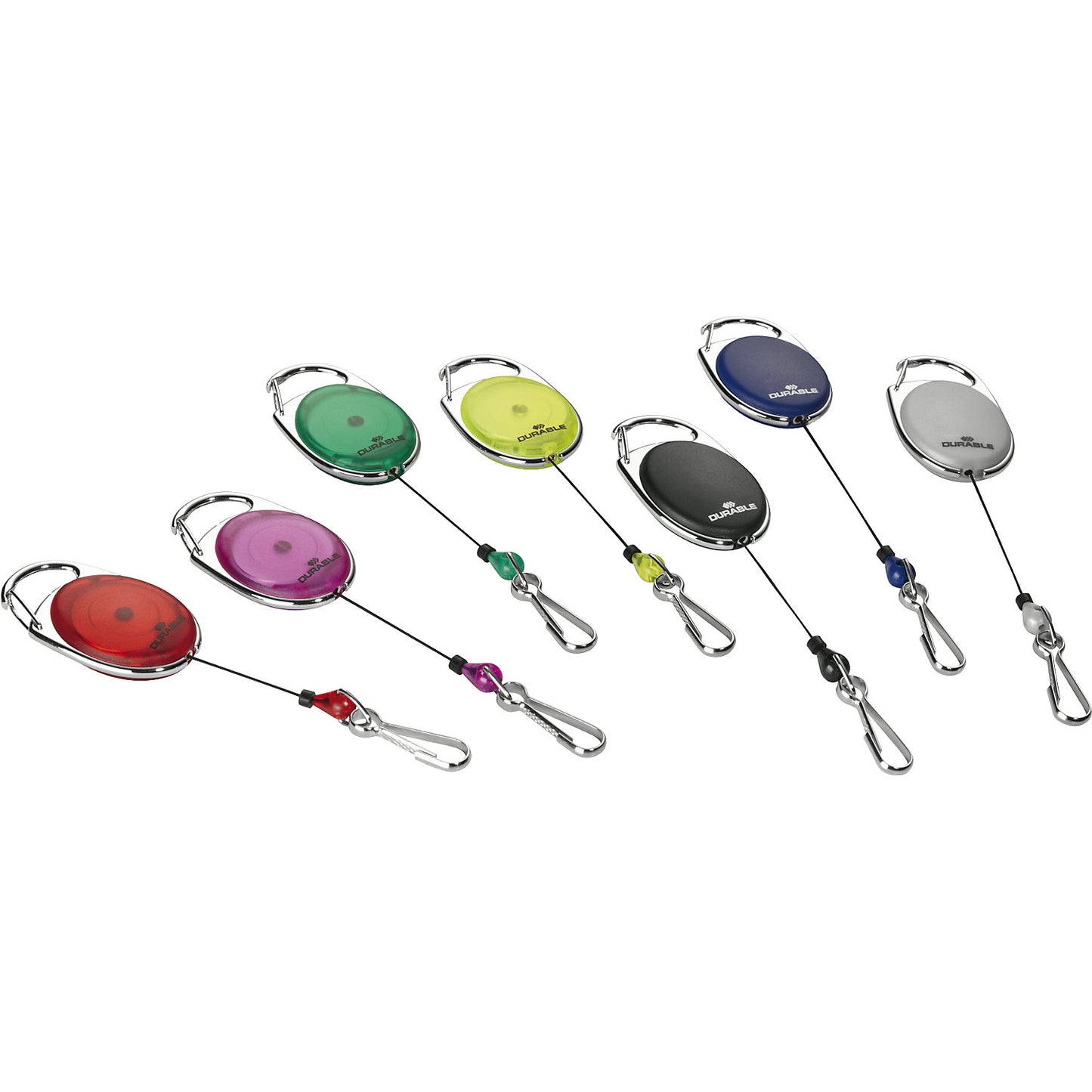 YOYO STYLE ID badge holder, with snap hook fastener, pack of 20, black.