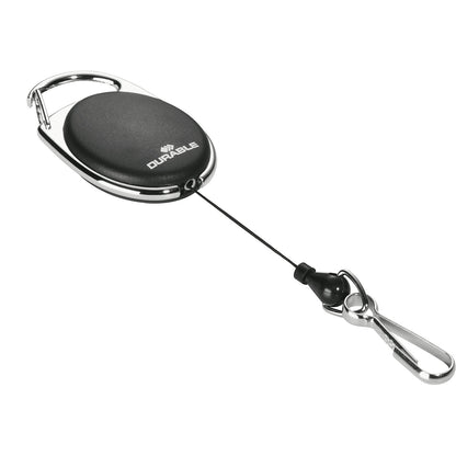 YOYO STYLE ID badge holder, with snap hook fastener, pack of 20, black.